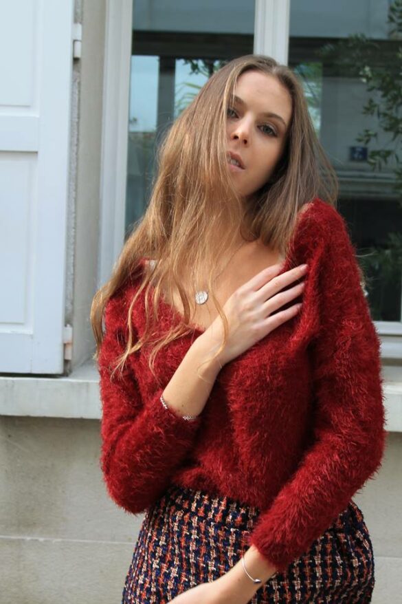 Pull Crop Bordeaux Doux