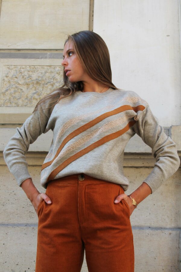 Absolème eshop pull marron camel tendance