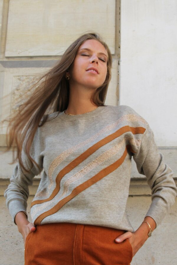 Absolème eshop pull marron camel tendance