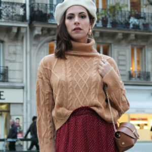 Absolème pull court col roulé camel