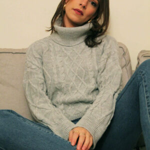 Absolème pull court col roulé gris