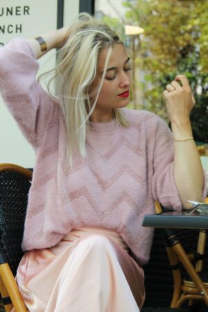Absolème pull doudou rose mauve tendance