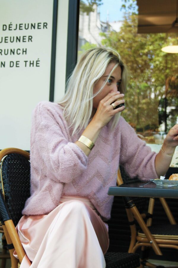 Absolème pull doudou rose mauve tendance