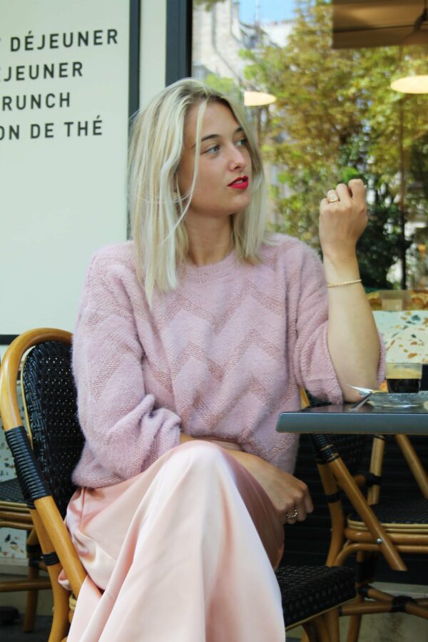 Absolème pull doudou rose mauve tendance