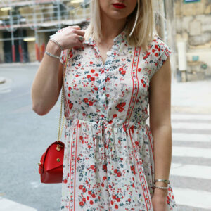 Absolème eshop robe d'été blanche fleurs rouge