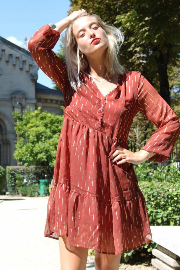 Absolème eshop robe fluide marron doré