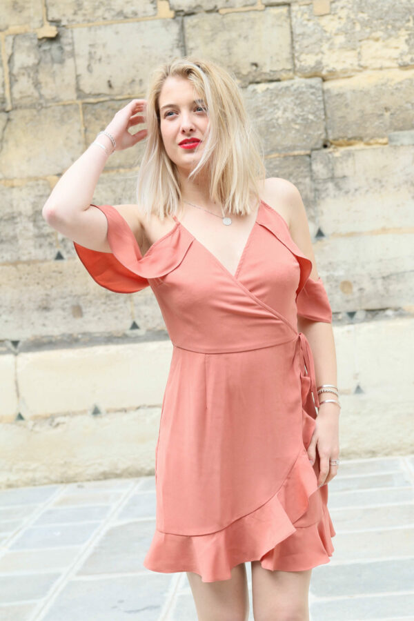 Absolème robe d'été tendance cache-coeur rose