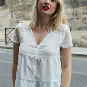 Absolème top blanc dos en dentelle