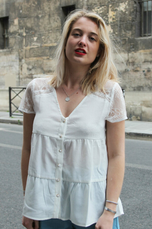 Absolème top blanc dos en dentelle