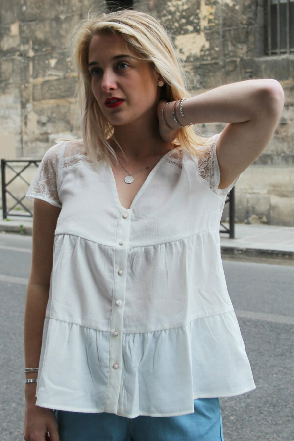 Absolème top blanc dos en dentelle
