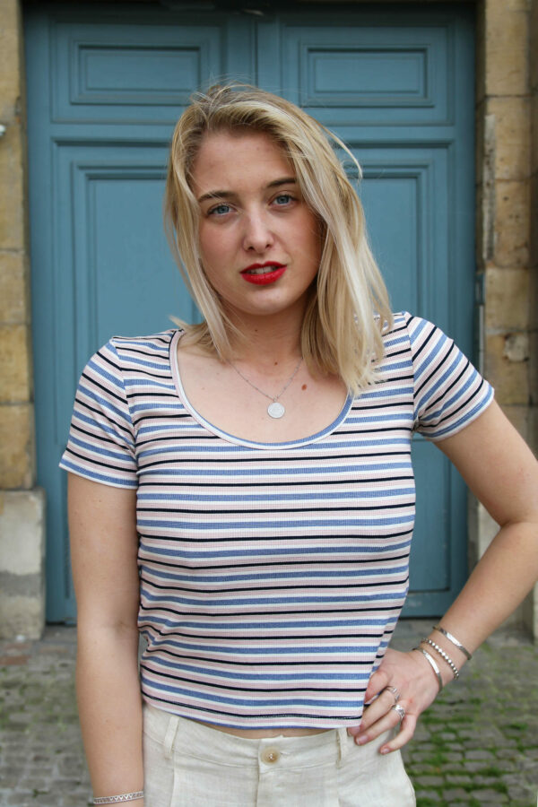 Absolème top moulant rayures style années 1990