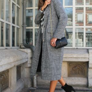 Absolème eshop manteau long pied-de-poule