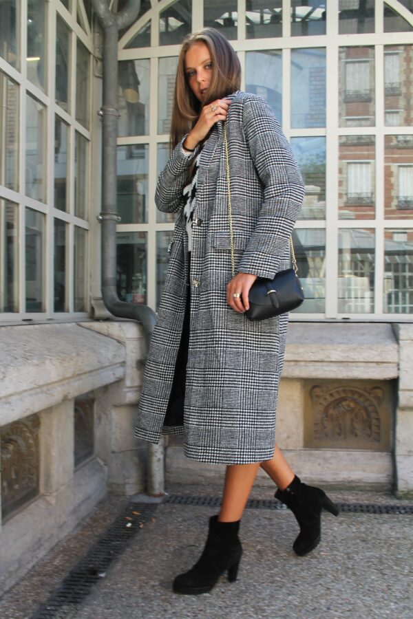 Absolème eshop manteau long pied-de-poule