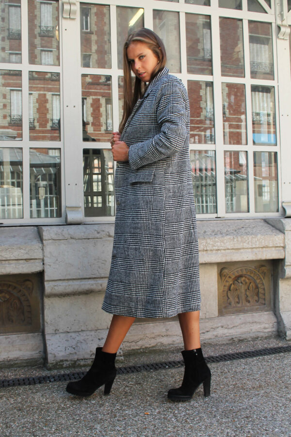Absolème eshop manteau long pied-de-poule