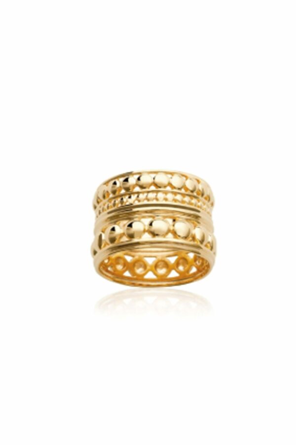 Absolème bague large en plaqué or