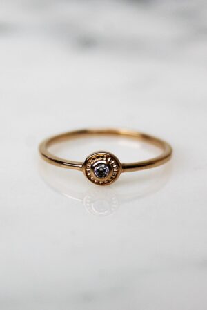Absolème bague fine minimaliste plaqué or 3 microns