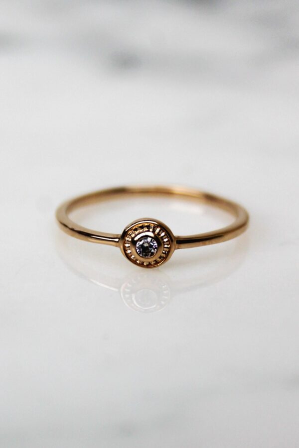Absolème bague fine minimaliste plaqué or 3 microns