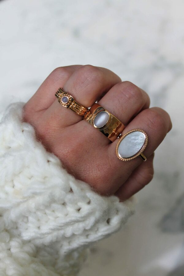 Absolème bague vintage en nacre
