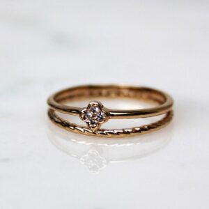 Absolème bague fine tendance plaqué or 3 microns