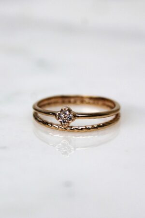 Absolème bague fine tendance plaqué or 3 microns