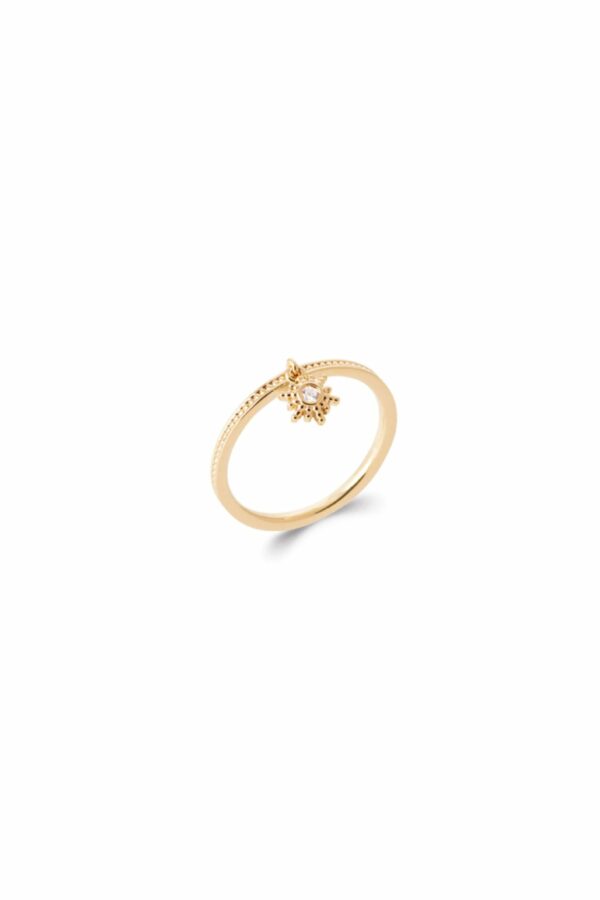 Absolème bague plaqué or avec pampille
