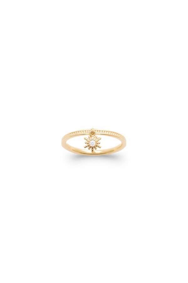 Absolème bague plaqué or avec pampille