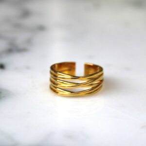 Absolème bague moderne en plaqué or