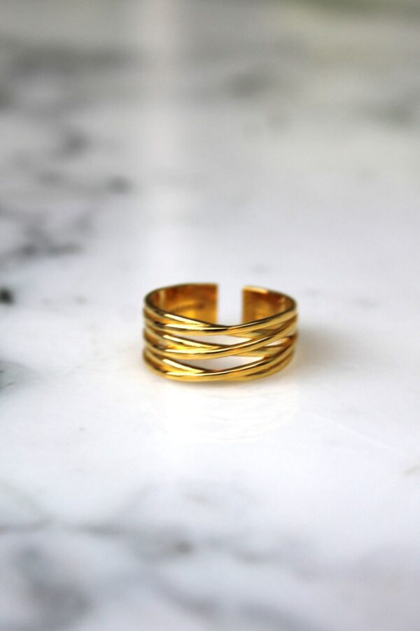 Absolème bague moderne en plaqué or