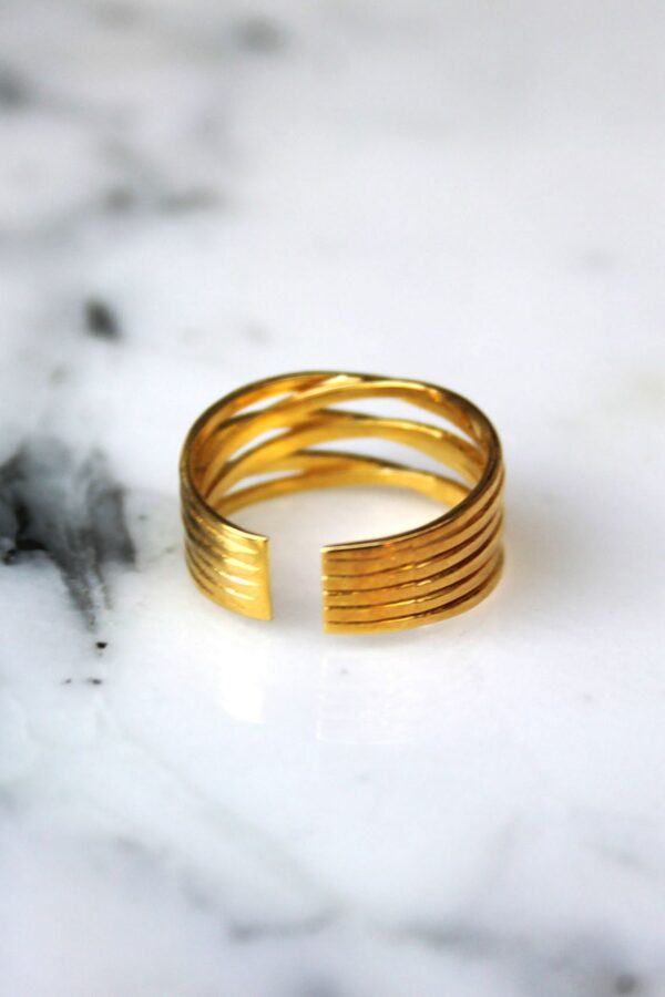 Absolème bague moderne en plaqué or
