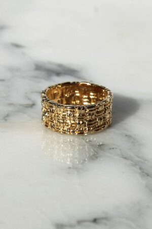 Absolème bague texturée plaqué or