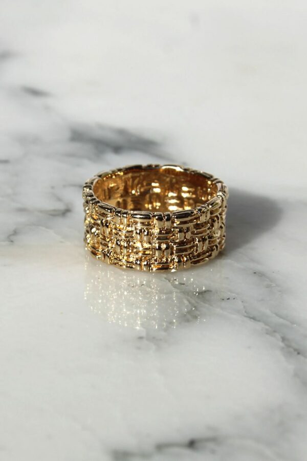 Absolème bague texturée plaqué or