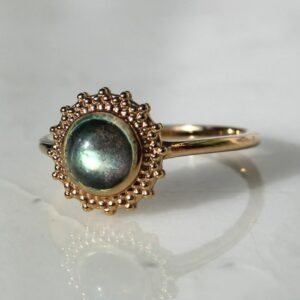 Absolème bague plaqué or et labradorite