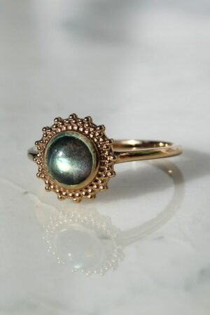 Absolème bague plaqué or et labradorite