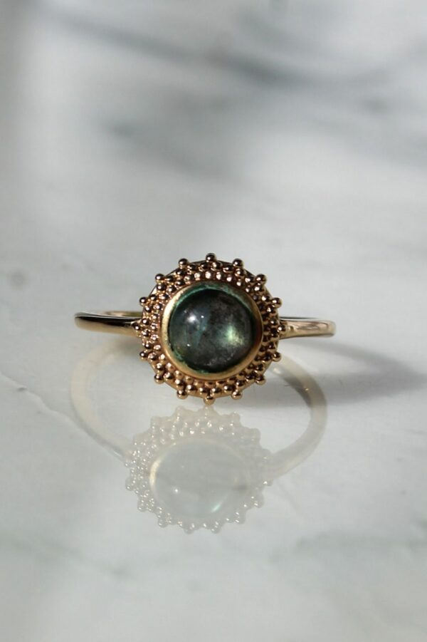 Absolème bague plaqué or et labradorite