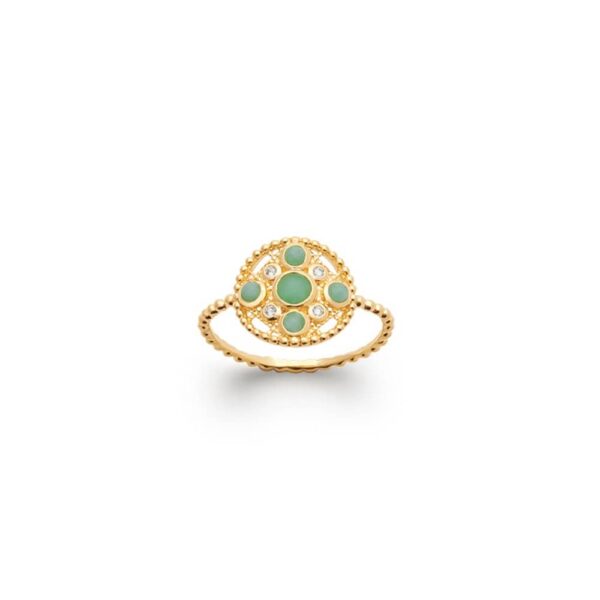 Absolème bague plaqué or et aventurine