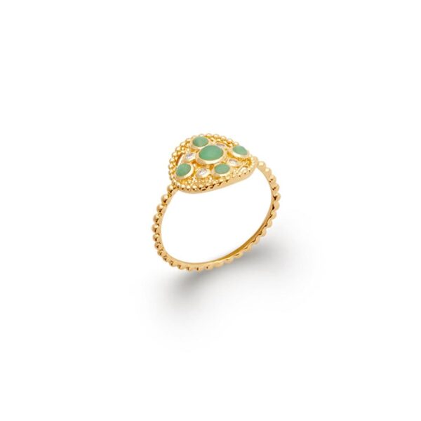 Absolème bague plaqué or et aventurine