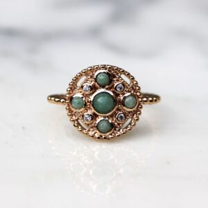 Absolème bague plaqué or et aventurine