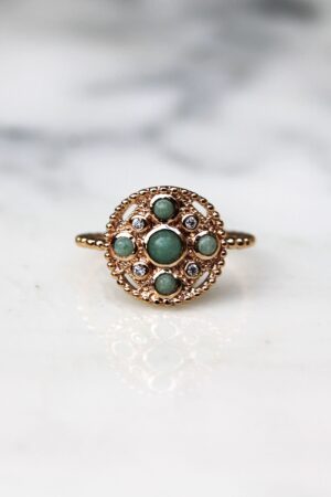 Absolème bague plaqué or et aventurine