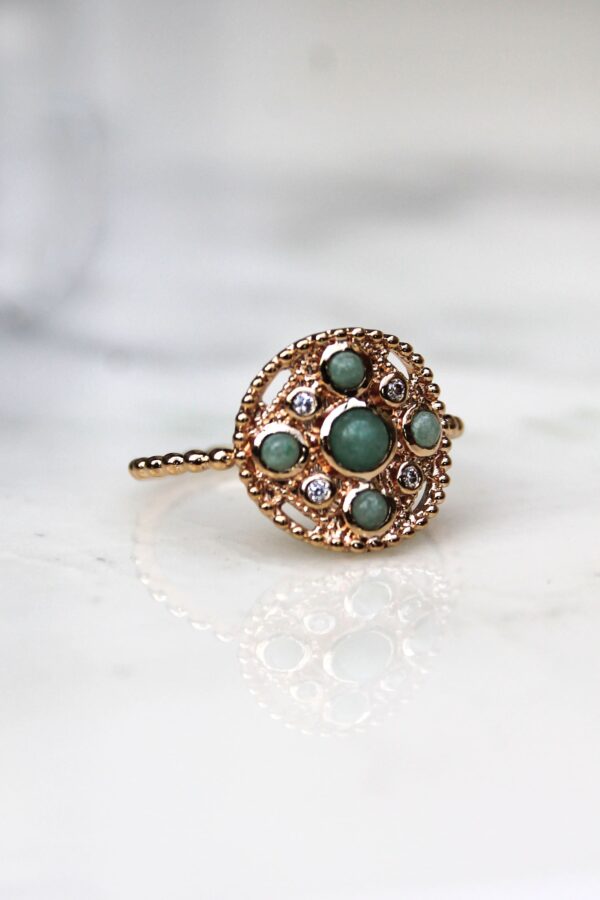 Absolème bague plaqué or et aventurine