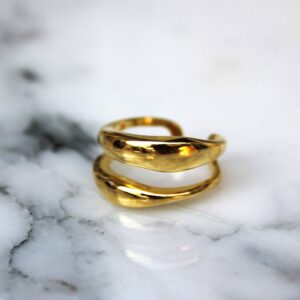 Absolème bague plaqué or taille unique