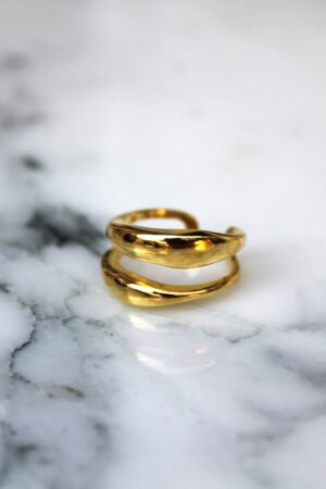 Absolème bague plaqué or taille unique