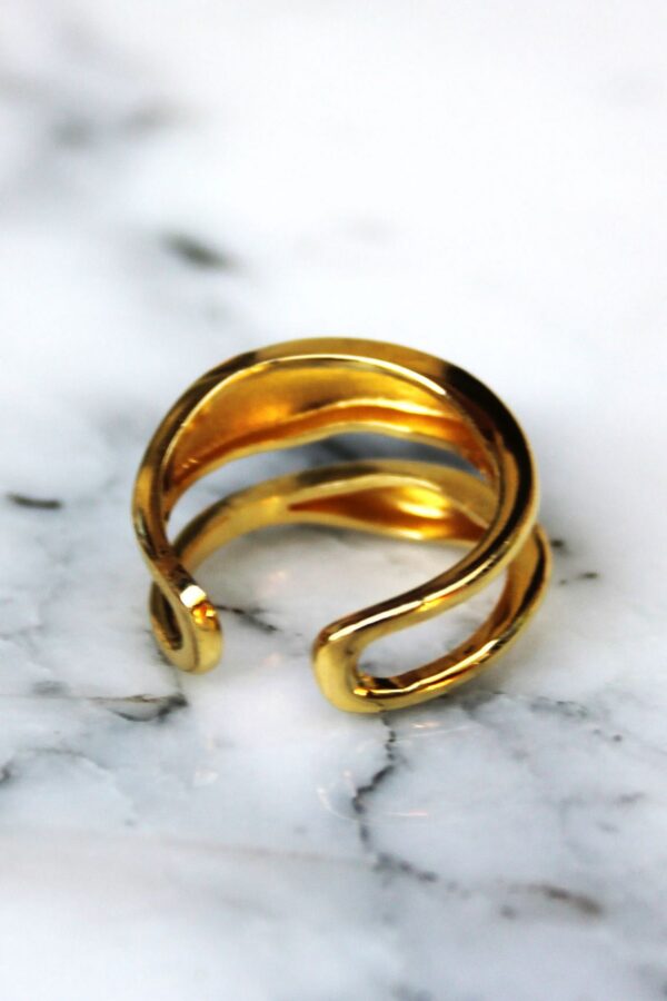 Absolème bague plaqué or taille unique