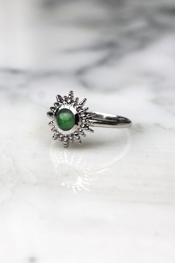 Absolème bague argent massif et aventurine