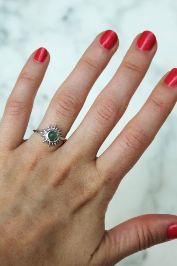 Absolème bague argent massif et aventurine