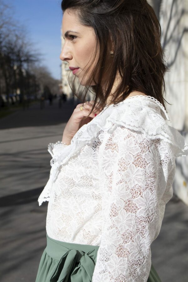 Absolème blouse en dentelle blanche