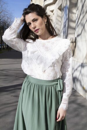 Absolème blouse en dentelle blanche