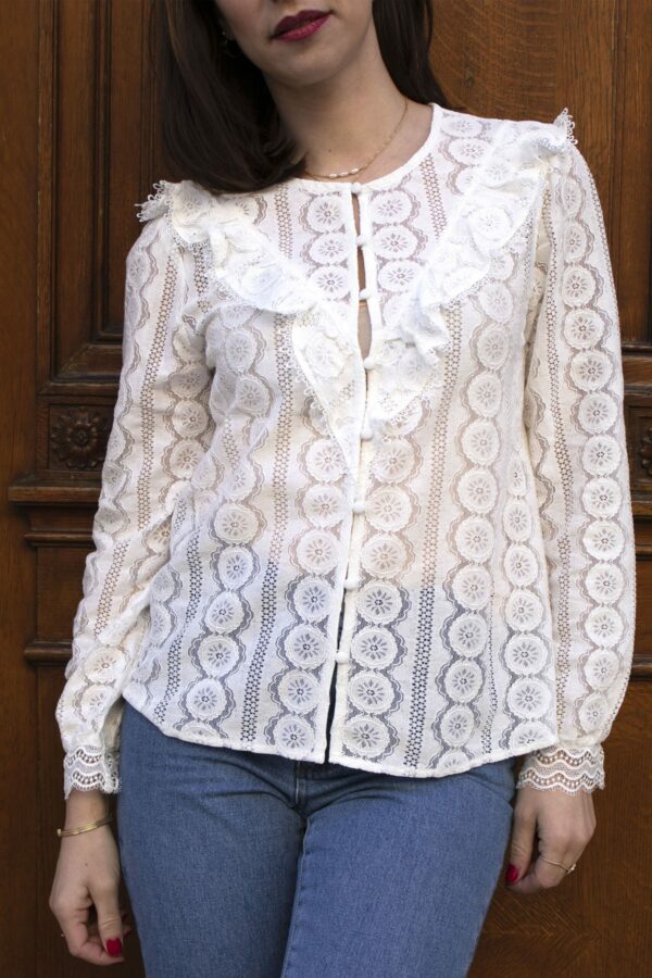 Absolème blouse en dentelle blanche