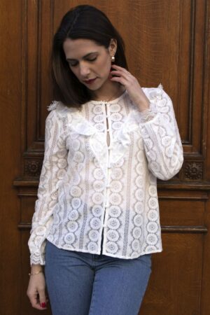 Absolème blouse en dentelle blanche