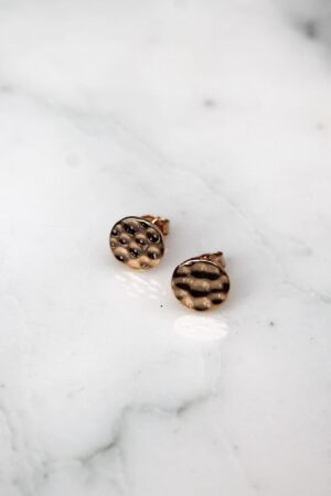 Absolème puces d'oreilles plaqué or martelé