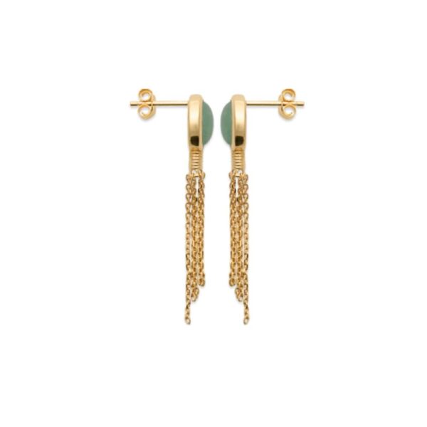 Absolème boucles d'oreilles pendantes en plaqué or et aventurine
